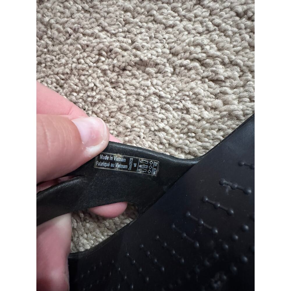 Crocs Patricia Diamante Black Studded Slip On Sandals Womens Size 8 Triple Strap - Picture 12 of 12